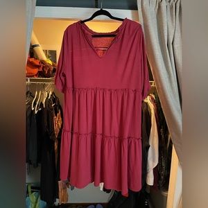 Short sleeve ruffled dress